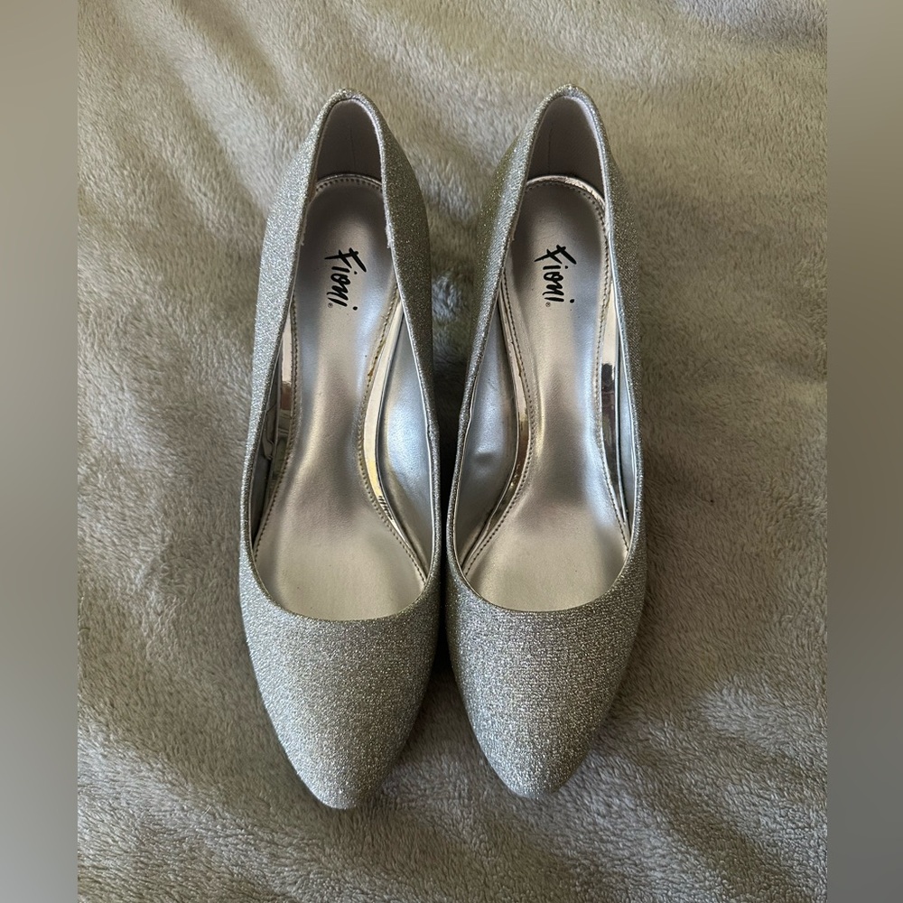 Sparkly Silver FIONI Heels